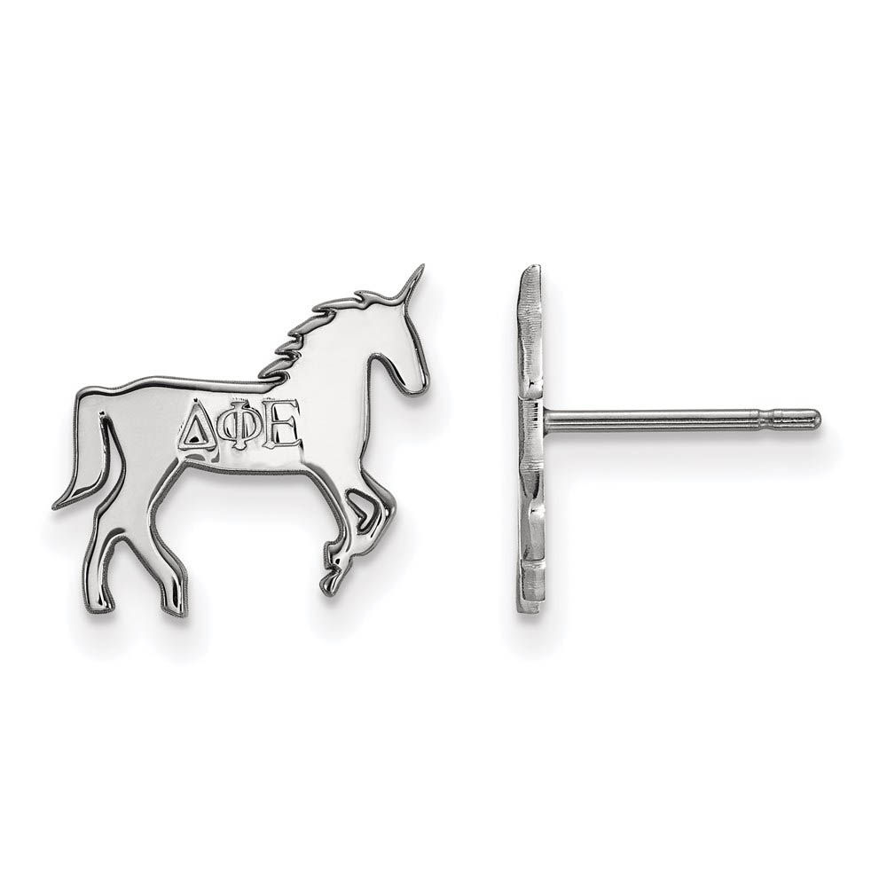 Sterling Silver Delta Phi Epsilon Post Earrings