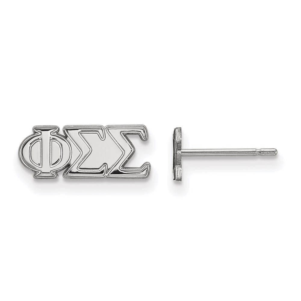 Sterling Silver Phi Sigma Sigma Greek Letters Post Earrings