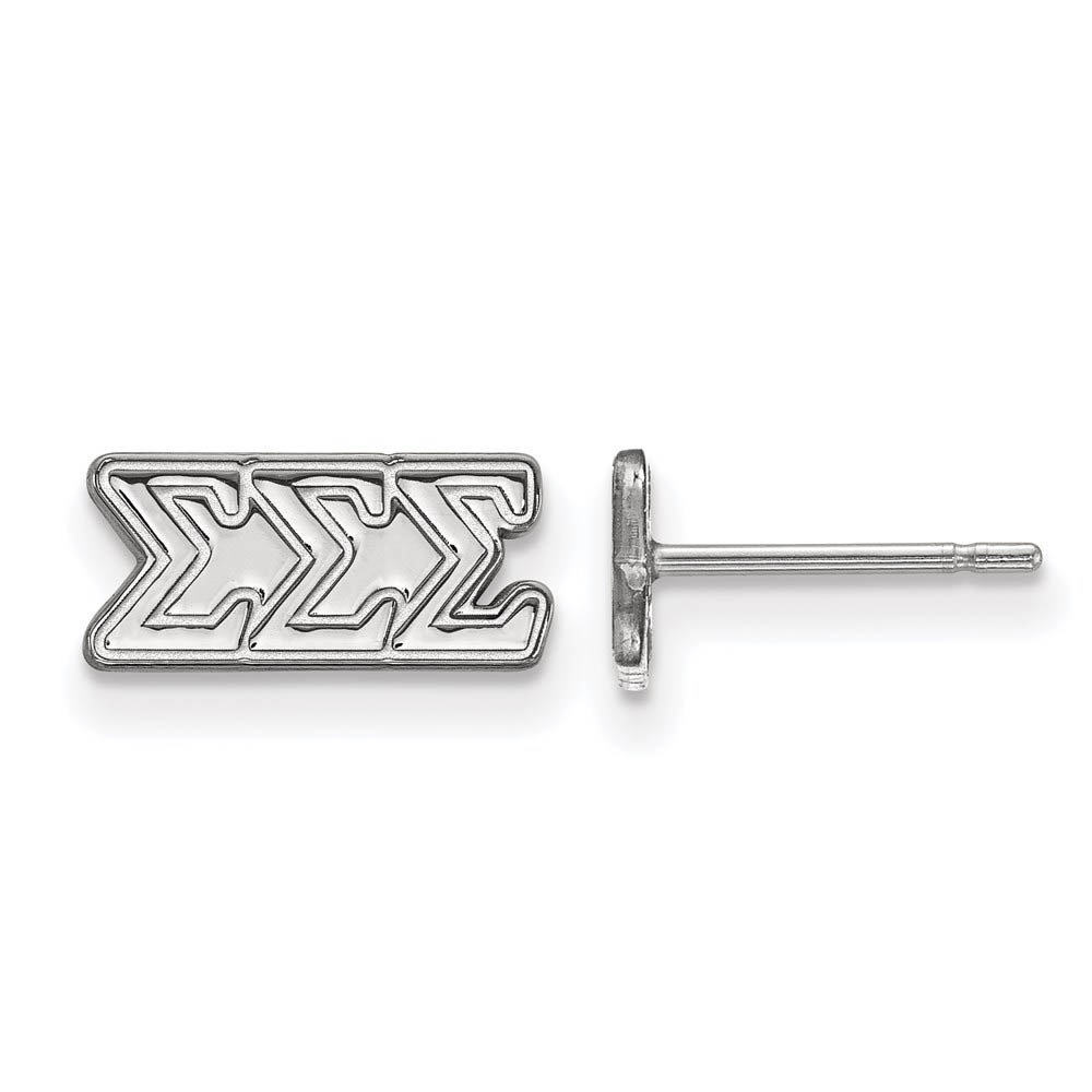 Sterling Silver Sigma Sigma Sigma Greek Letters Post Earrings