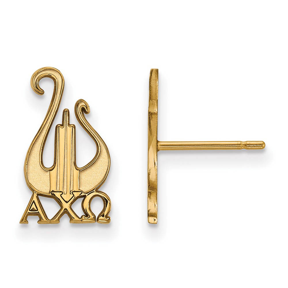 14K Plated Silver Alpha Chi Omega Post Earrings