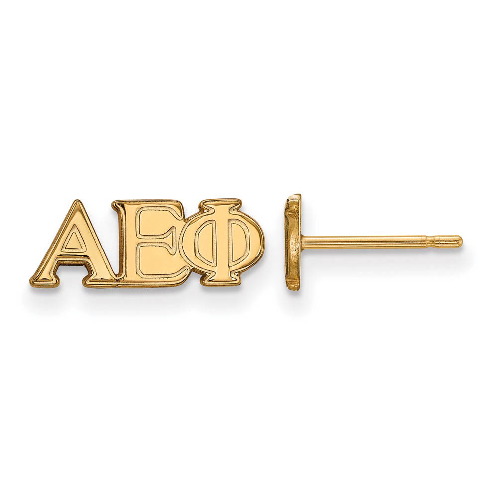 14K Plated Silver Alpha Epsilon Phi Greek Letters Post Earrings