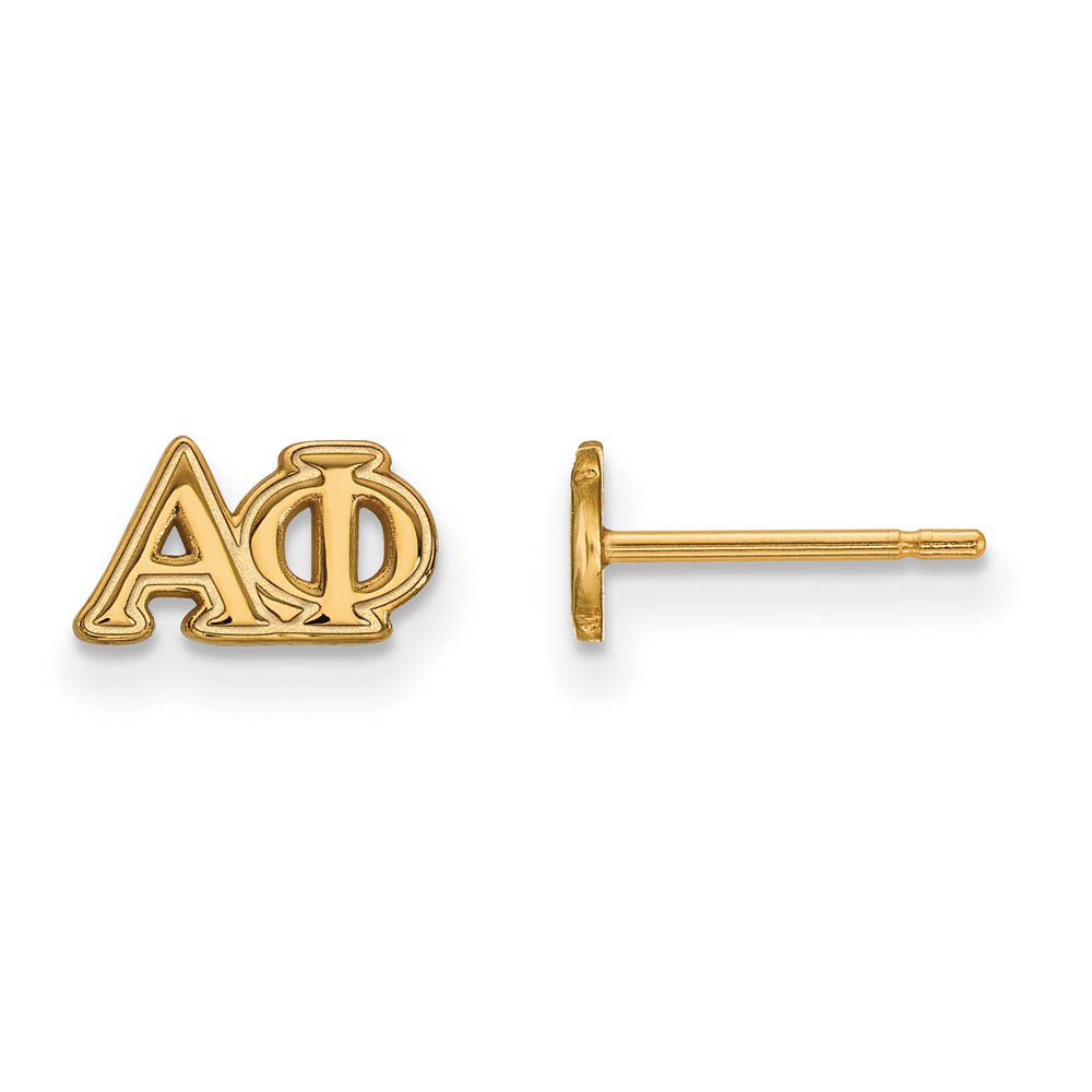 14K Plated Silver Alpha Phi Greek Letters Post Earrings