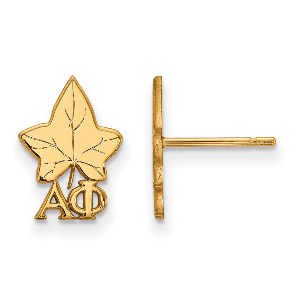 14K Plated Silver Alpha Phi Post Earrings