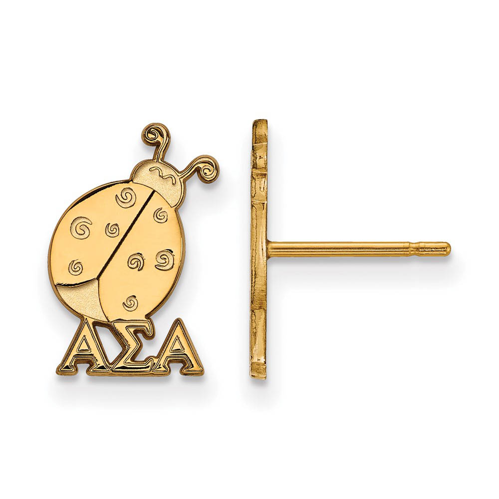 14K Plated Silver Alpha Sigma Alpha Post Earrings
