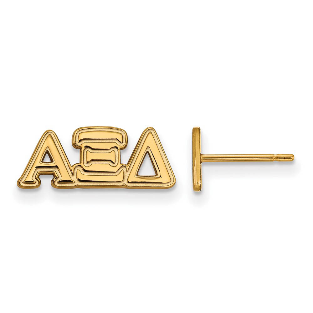 14K Plated Silver Alpha Xi Delta Greek Letters Post Earrings