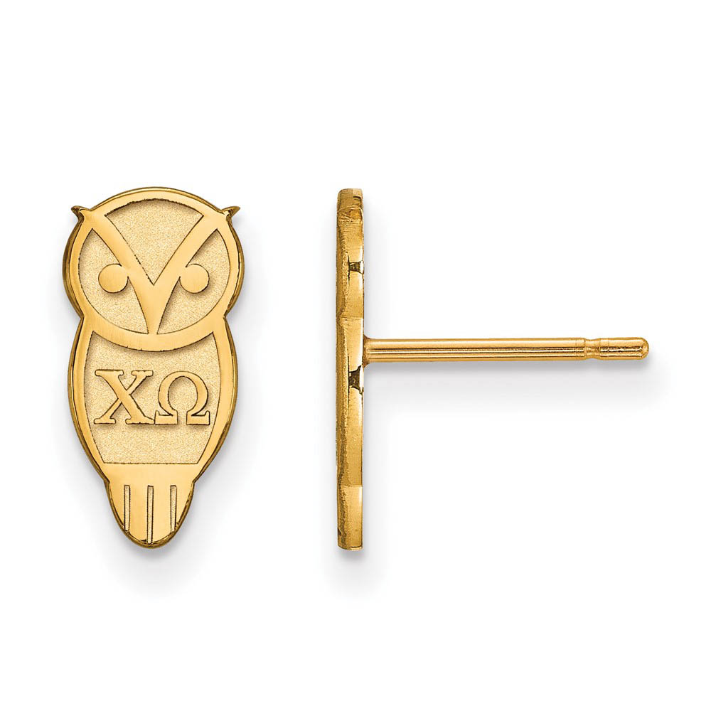 14K Plated Silver Chi Omega Post Earrings