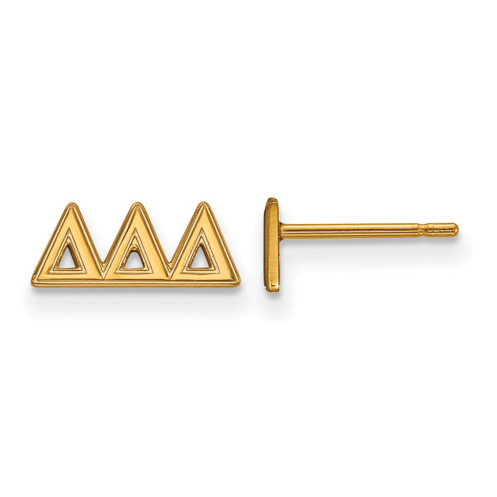 14K Plated Silver Delta Delta Delta Greek Letters Post Earrings