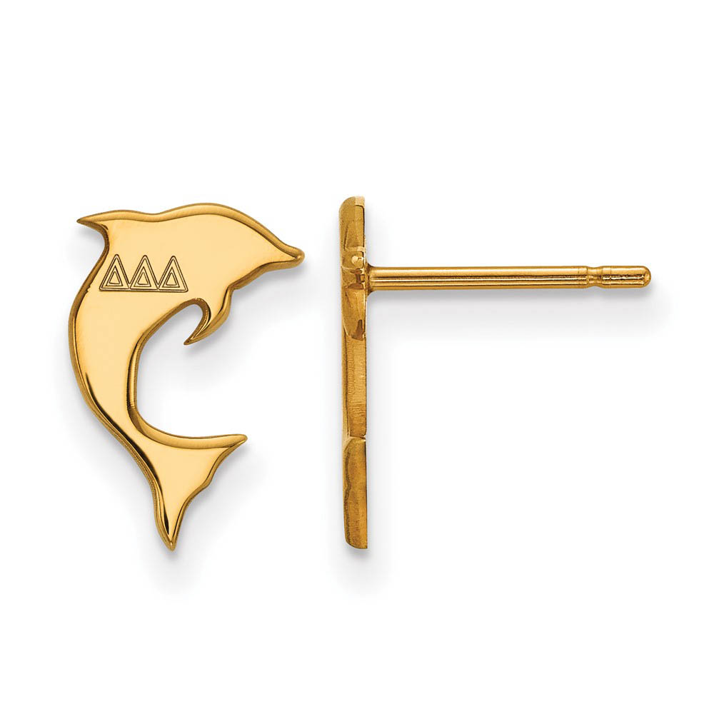 14K Plated Silver Delta Delta Delta Post Earrings