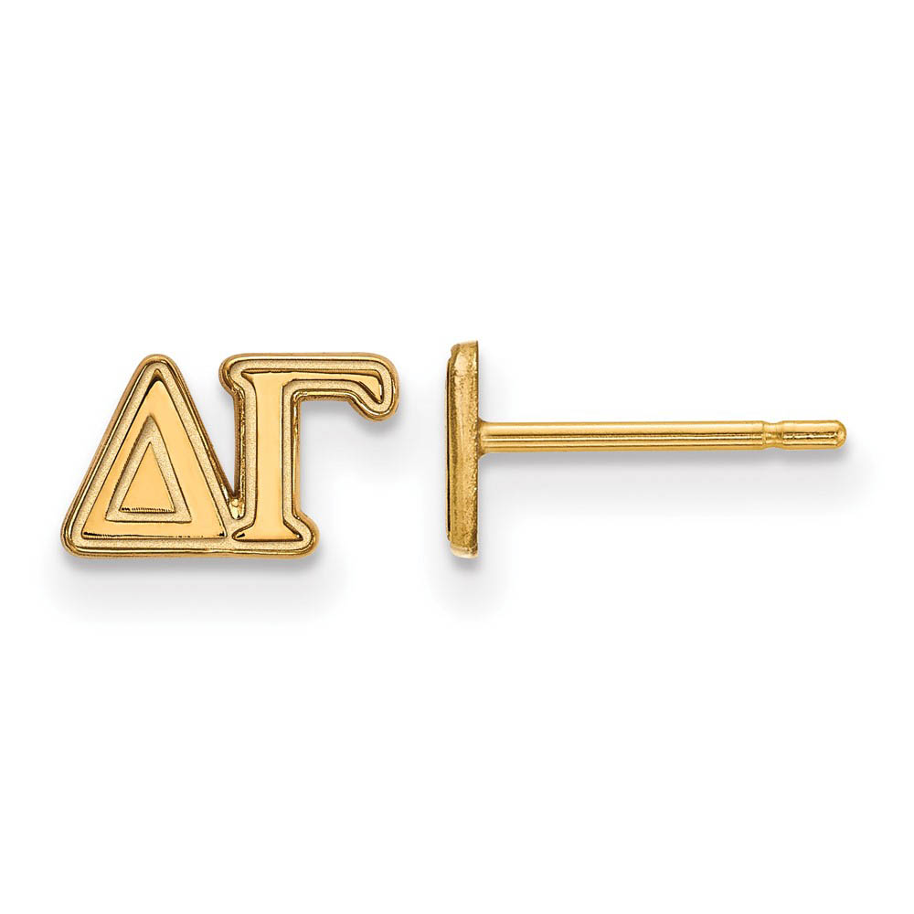 14K Plated Silver Delta Gamma Greek Letters Post Earrings