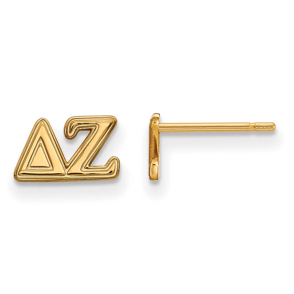 14K Plated Silver Delta Zeta Greek Letters Post Earrings