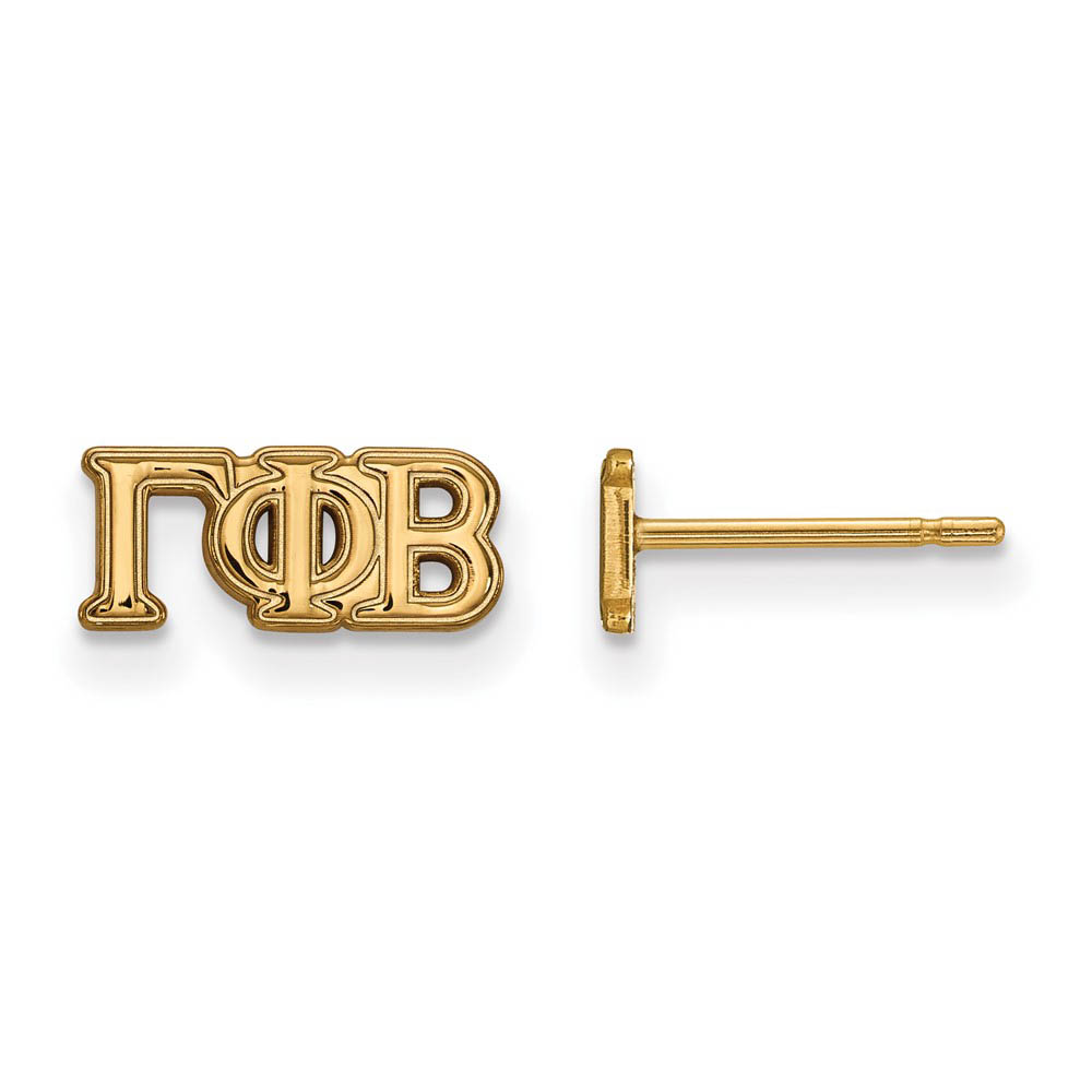 14K Plated Silver Gamma Phi Beta Greek Letters Post Earrings
