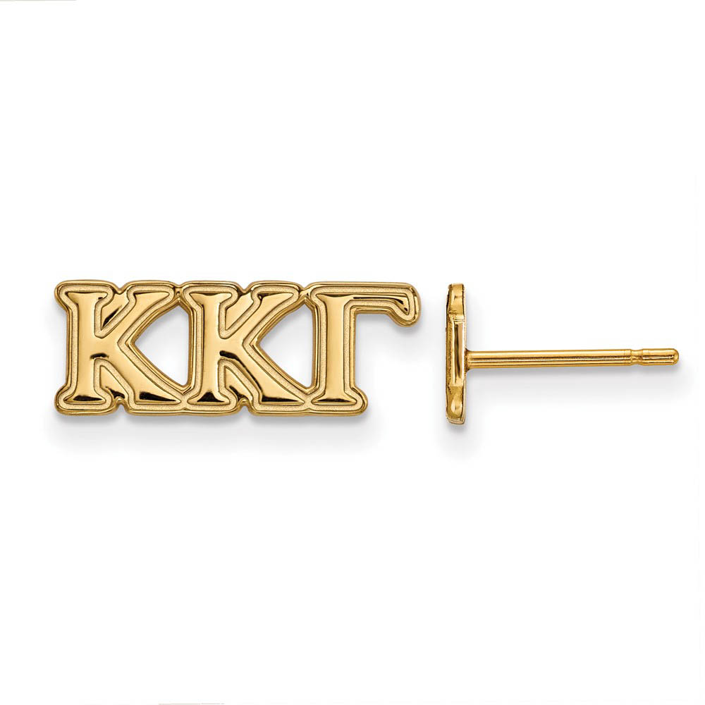 14K Plated Silver Kappa Kappa Gamma Greek Letters Post Earrings