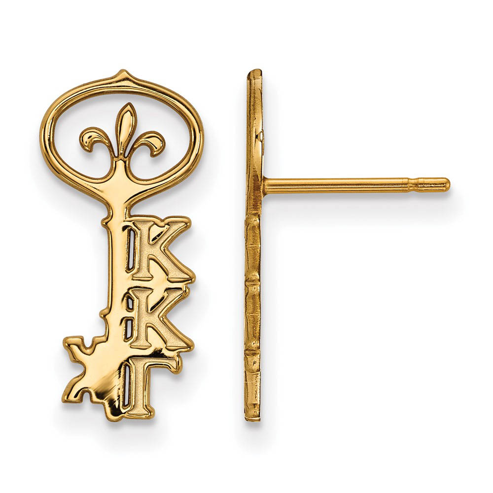 14K Plated Silver Kappa Kappa Gamma Post Earrings