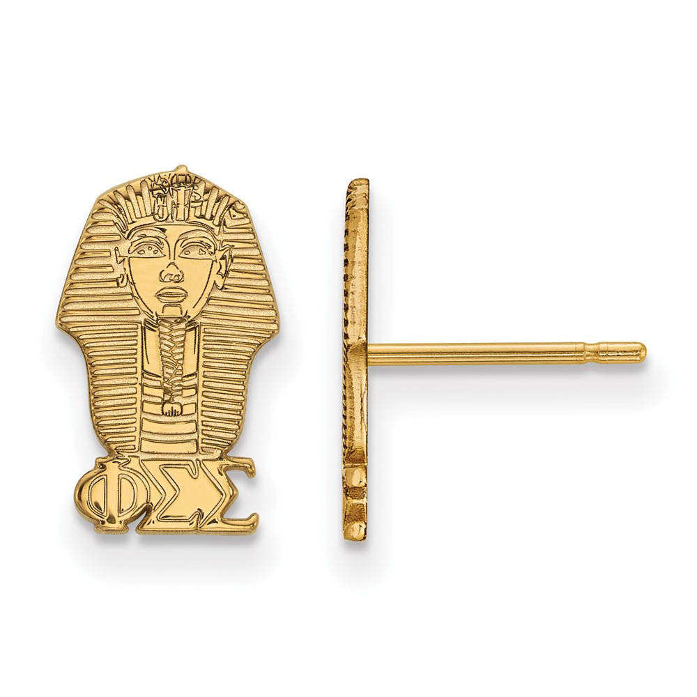 14K Plated Silver Phi Sigma Sigma Post Earrings