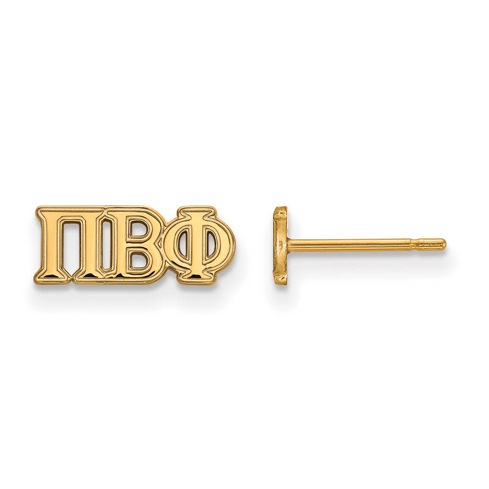 14K Plated Silver Pi Beta Phi Greek Letters Post Earrings