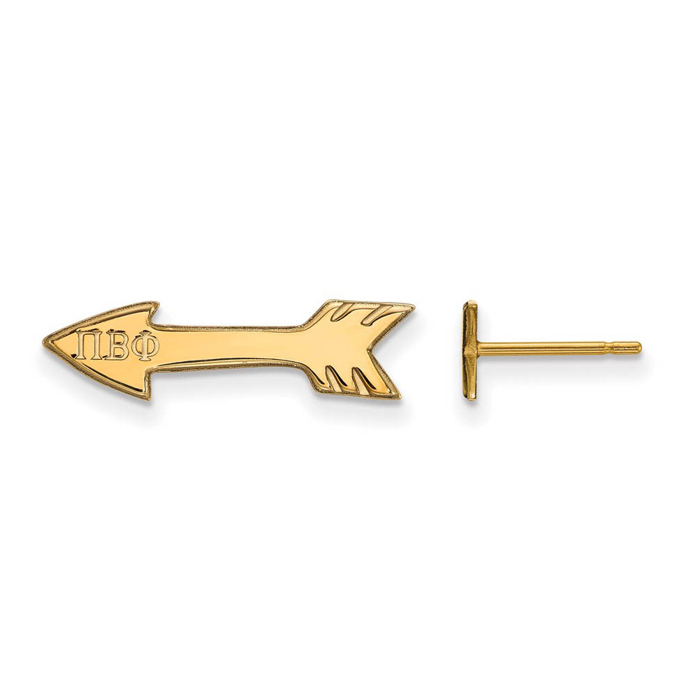14K Plated Silver Pi Beta Phi Post Earrings