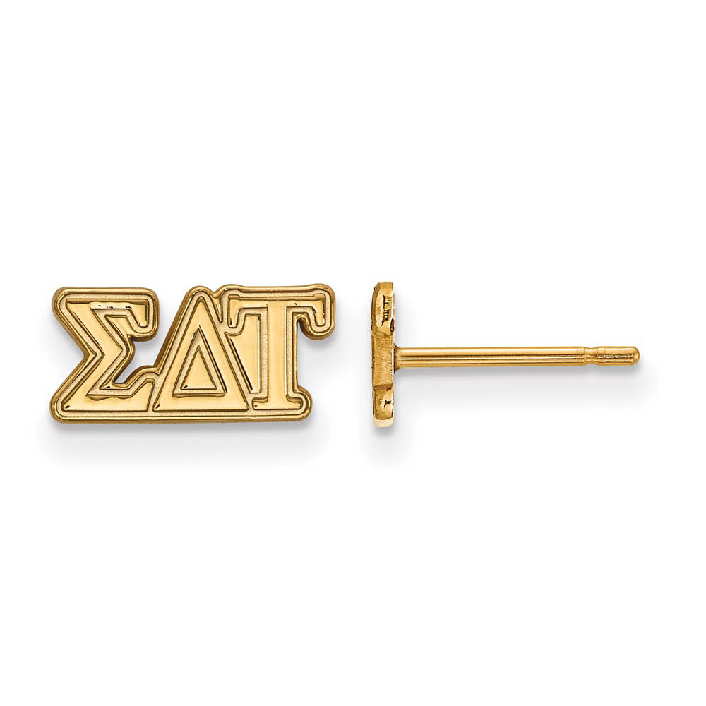 14K Plated Silver Sigma Delta Tau Greek Letters Post Earrings