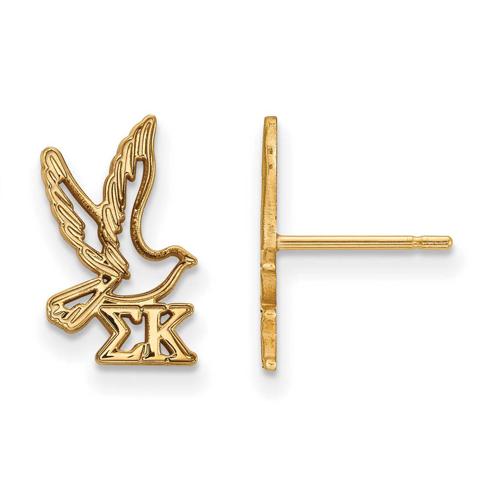14K Plated Silver Sigma Kappa Post Earrings