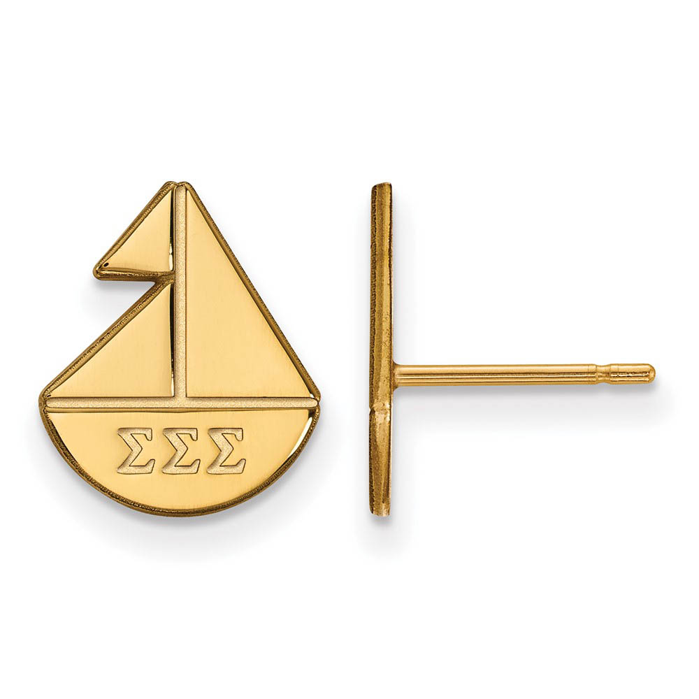 14K Plated Silver Sigma Sigma Sigma Post Earrings