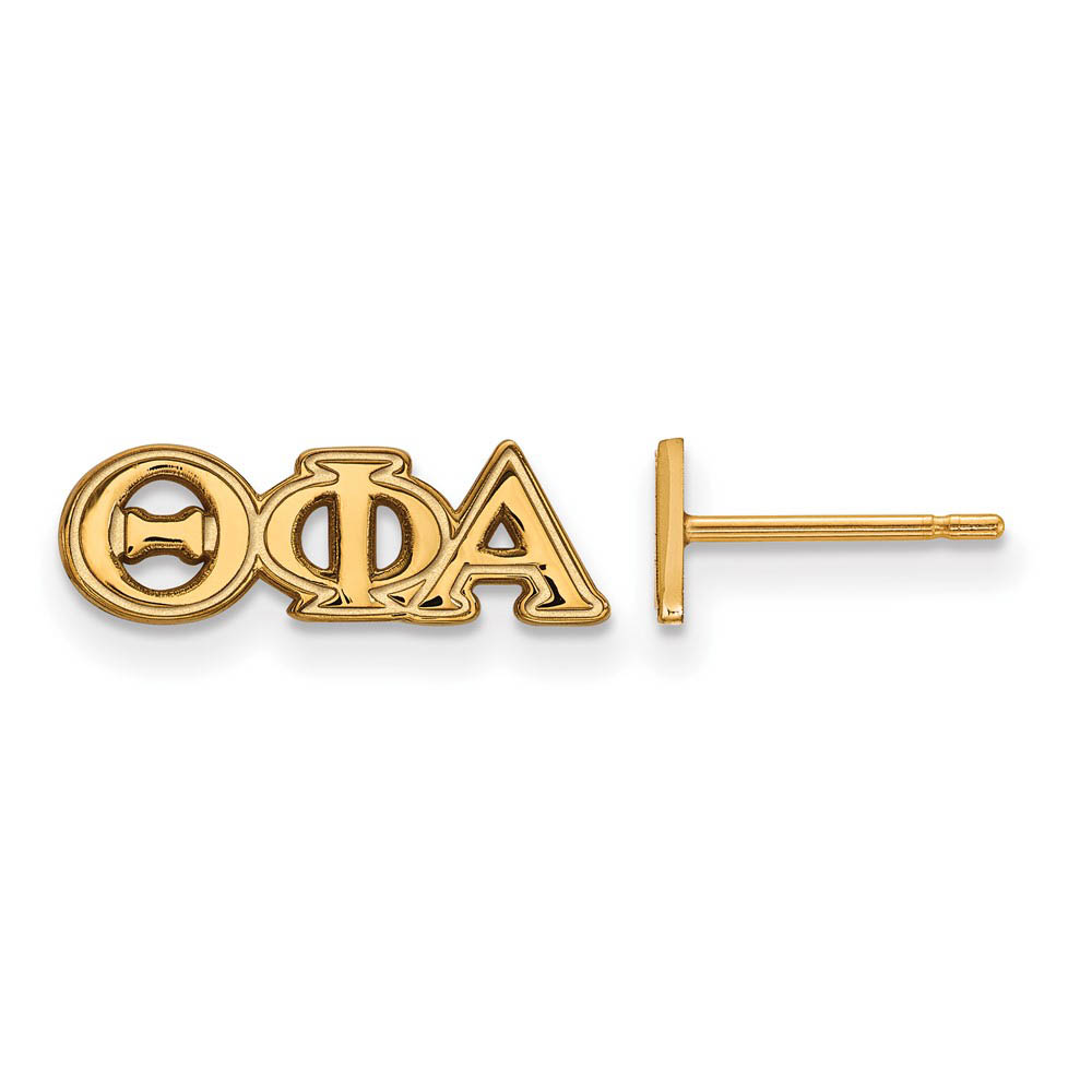 14K Plated Silver Theta Phi Alpha Greek Letters Post Earrings