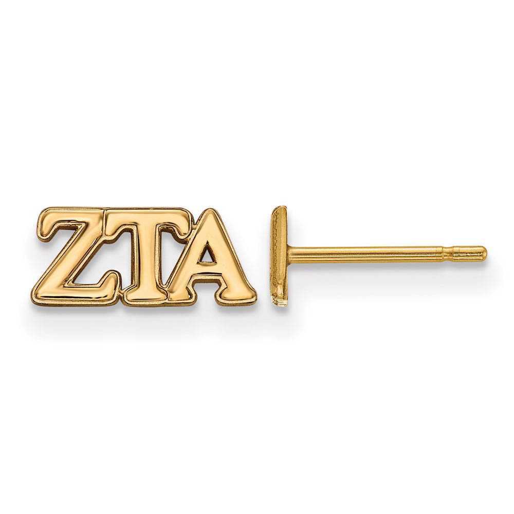 14K Plated Silver Zeta Tau Alpha Greek Letters Post Earrings