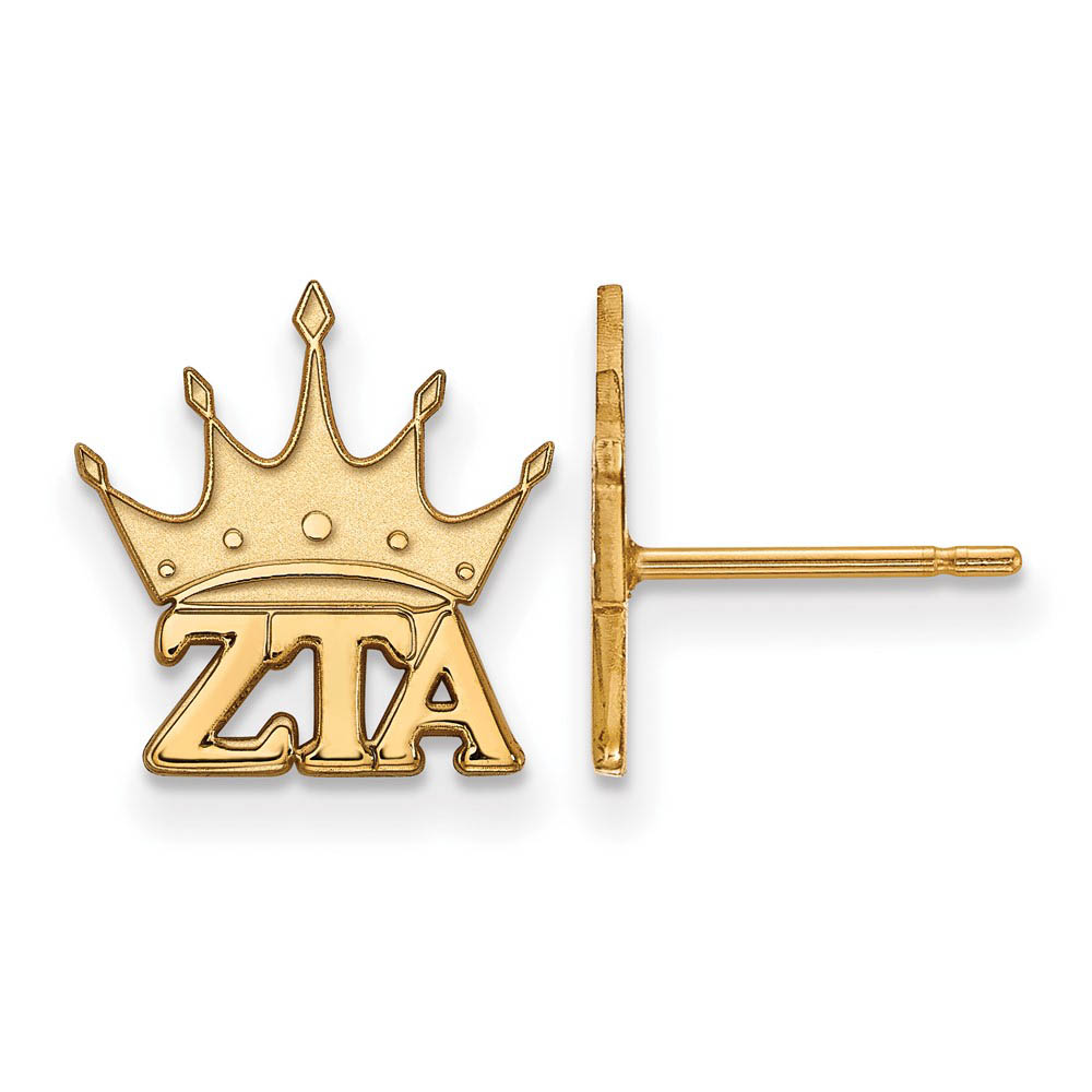 14K Plated Silver Zeta Tau Alpha Post Earrings