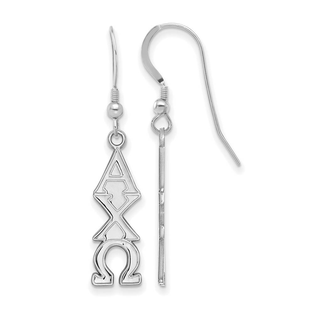 Sterling Silver Alpha Chi Omega Dangle Earrings