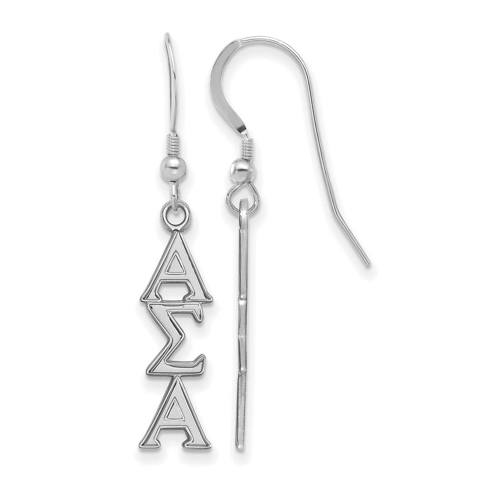 Sterling Silver Alpha Sigma Alpha Dangle Earrings