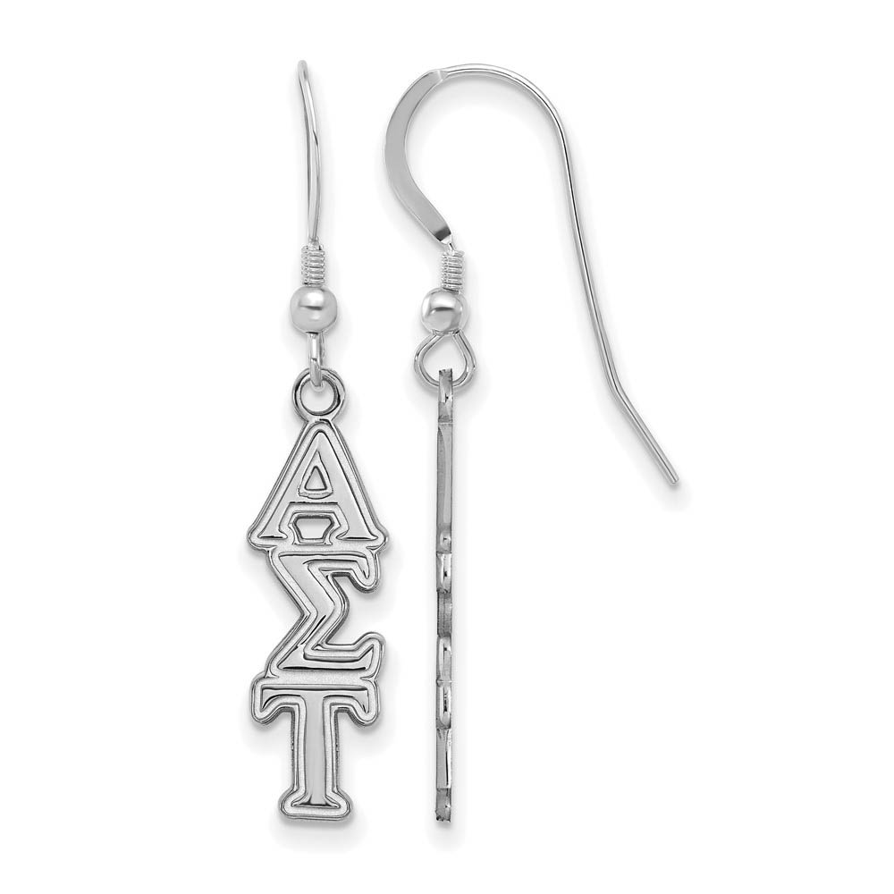 Sterling Silver Alpha Sigma Tau Dangle Earrings