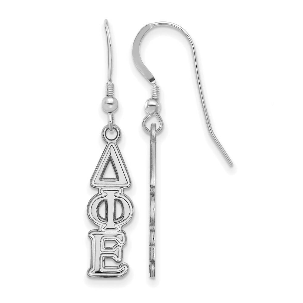 Sterling Silver Delta Phi Epsilon Dangle Earrings