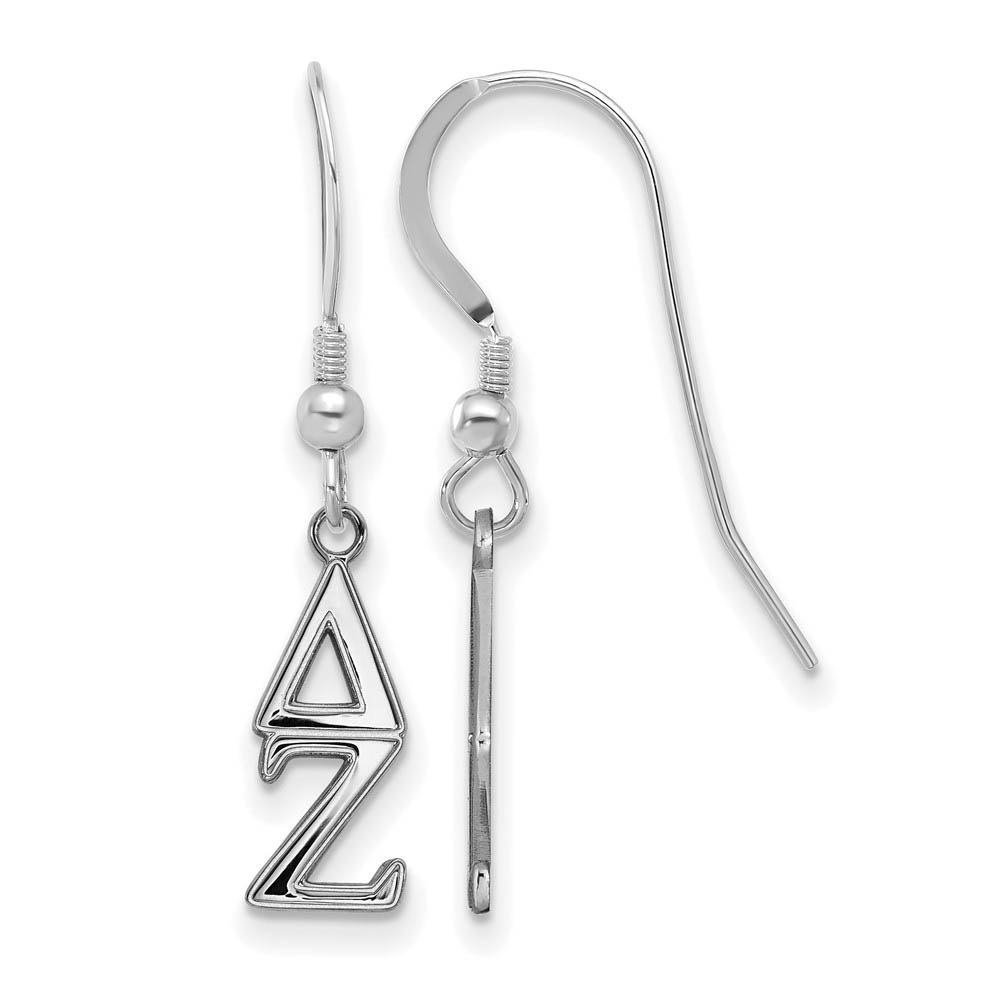 Sterling Silver Delta Zeta Dangle Earrings