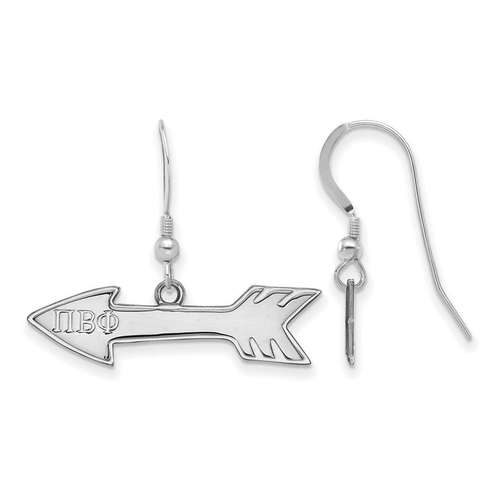 Sterling Silver Pi Beta Phi Dangle Earrings