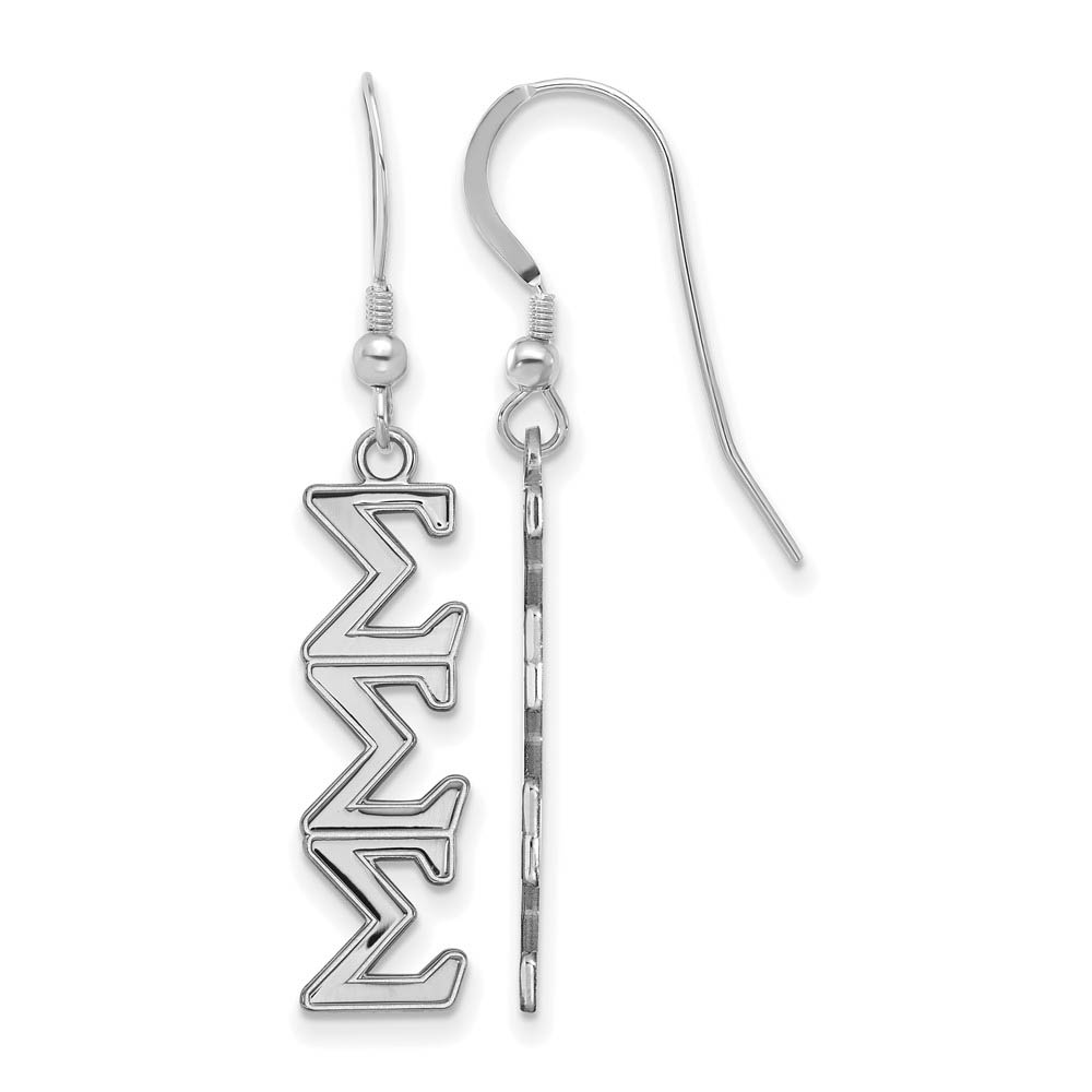 Sterling Silver Sigma Sigma Sigma Dangle Earrings
