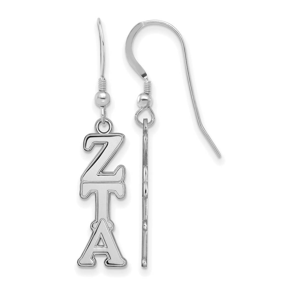 Sterling Silver Zeta Tau Alpha Dangle Earrings