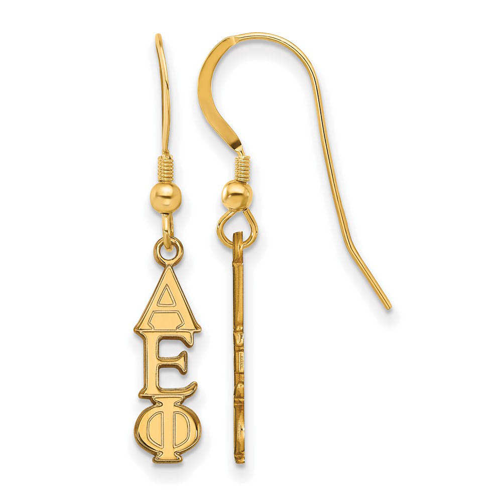 14K Plated Silver Alpha Epsilon Phi Dangle Earrings