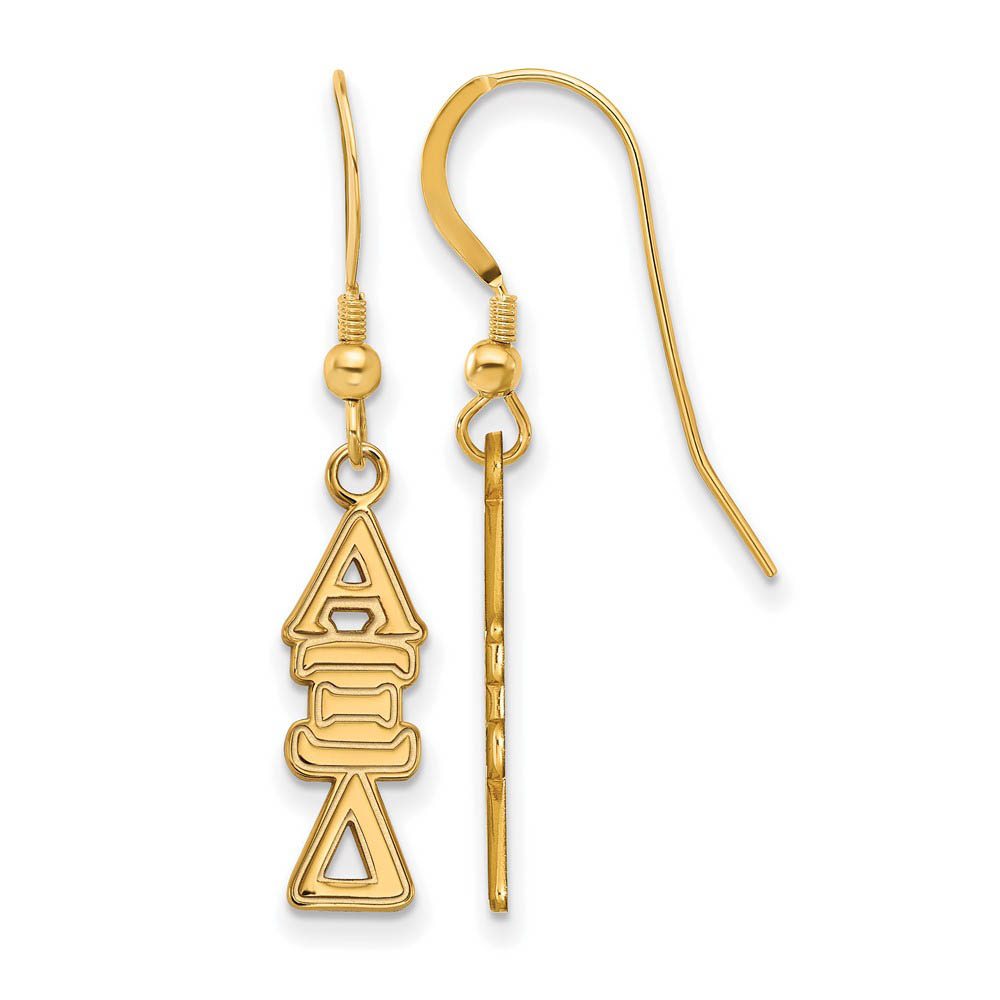14K Plated Silver Alpha Xi Delta Dangle Earrings