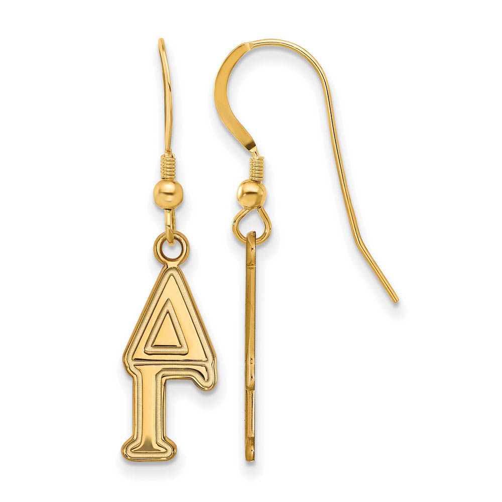 14K Plated Silver Delta Gamma Dangle Earrings