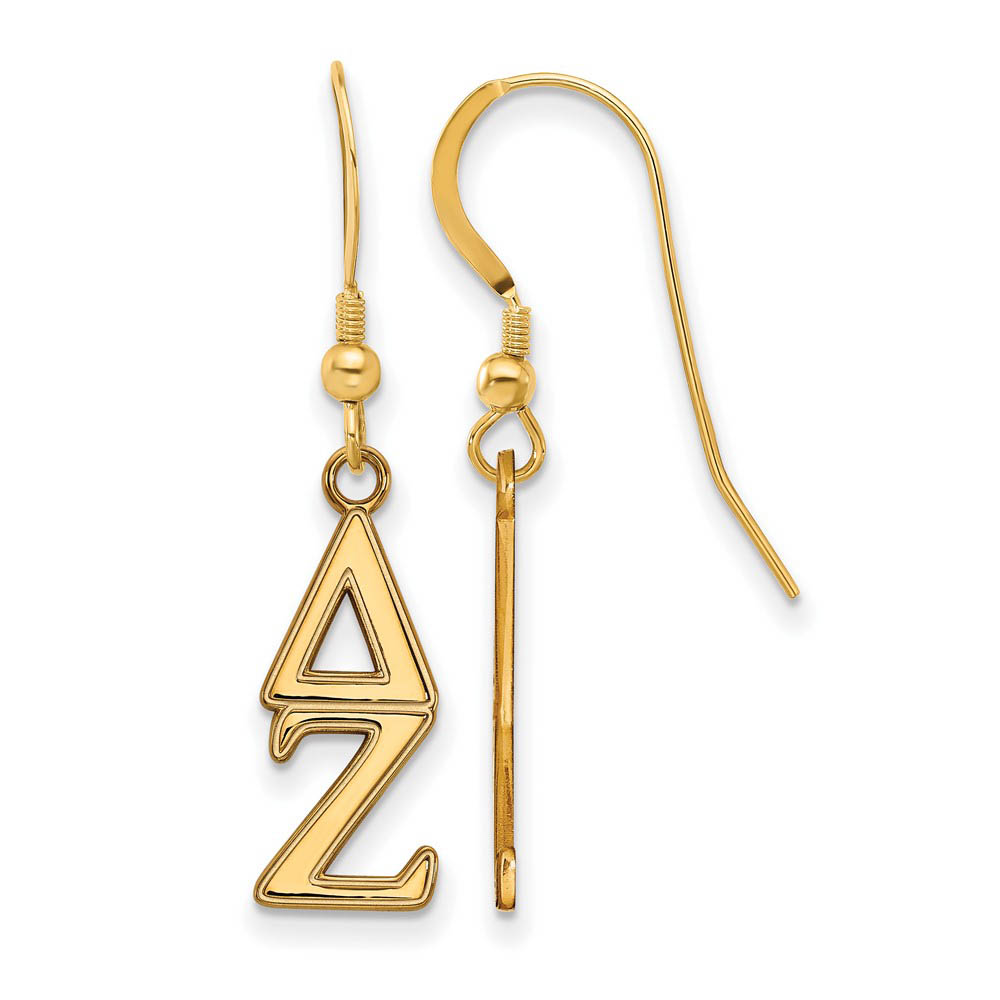 14K Plated Silver Delta Zeta Dangle Earrings