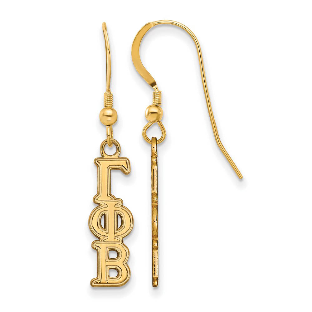 14K Plated Silver Gamma Phi Beta Dangle Earrings