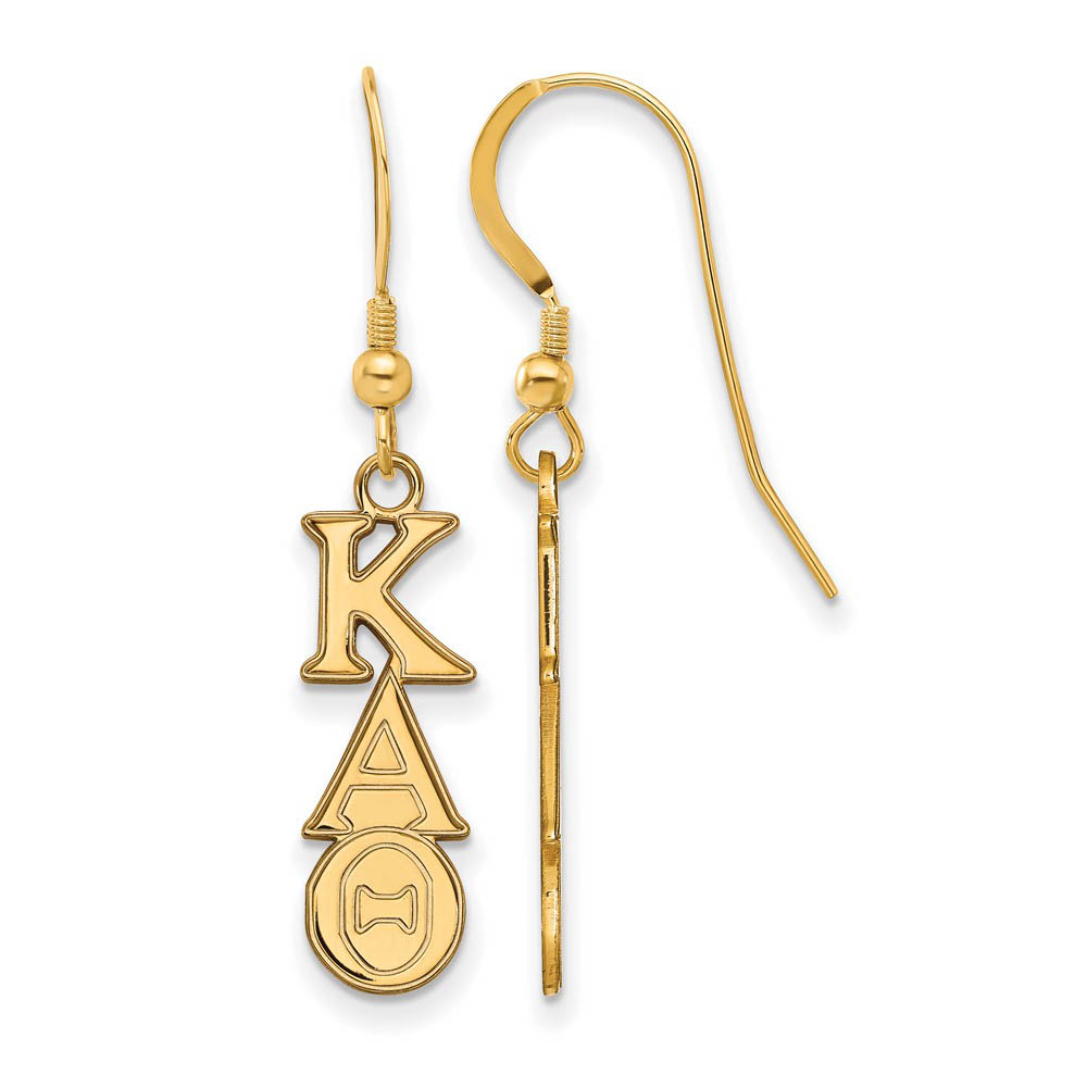 14K Plated Silver Kappa Alpha Theta Dangle Earrings