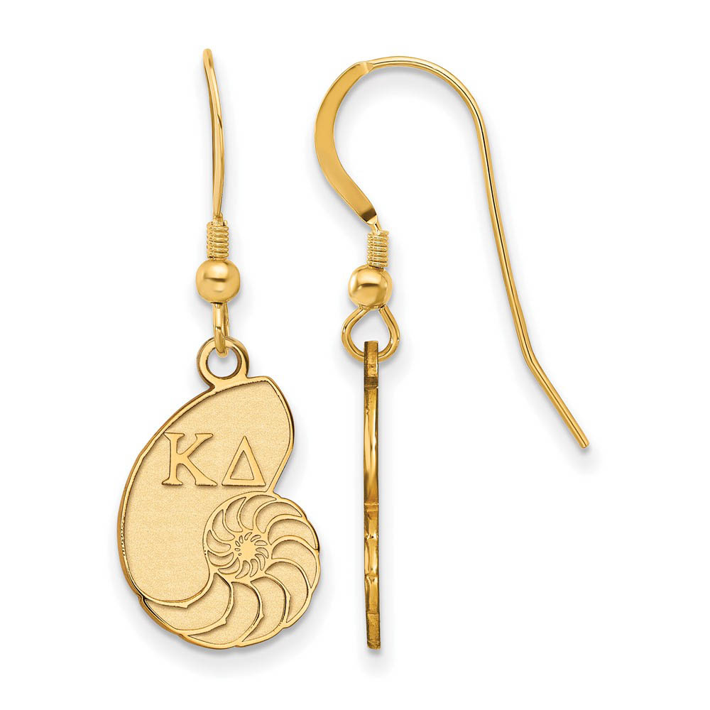 14K Plated Silver Kappa Delta Dangle Earrings