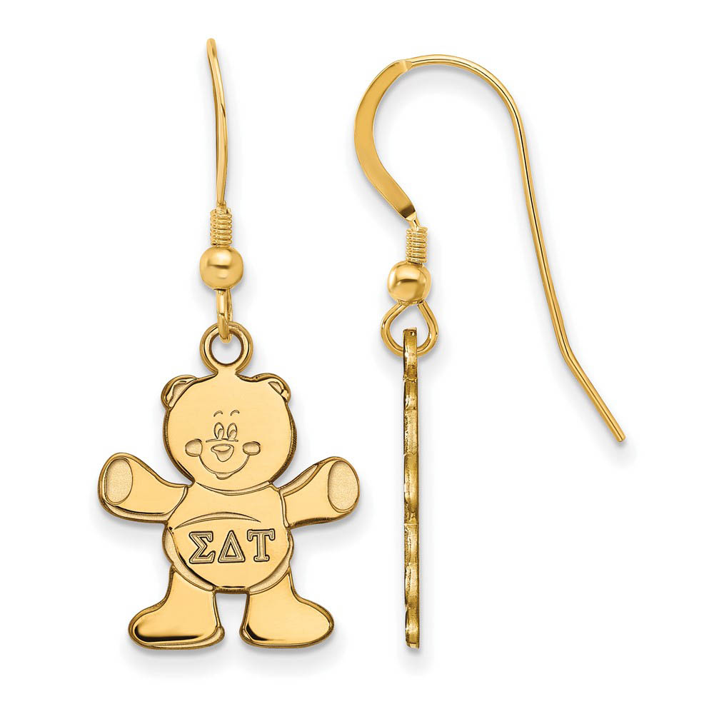 14K Plated Silver Sigma Delta Tau Dangle Earrings