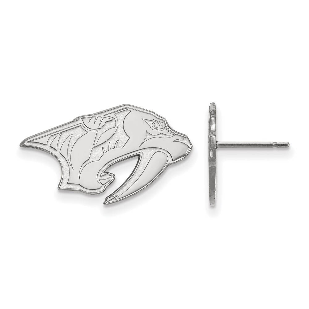 10k White Gold NHL Nashville Predators Post Earrings