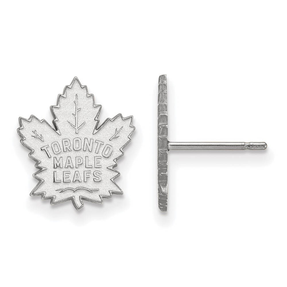 10k White Gold NHL Toronto Maple Leafs Post Earrings