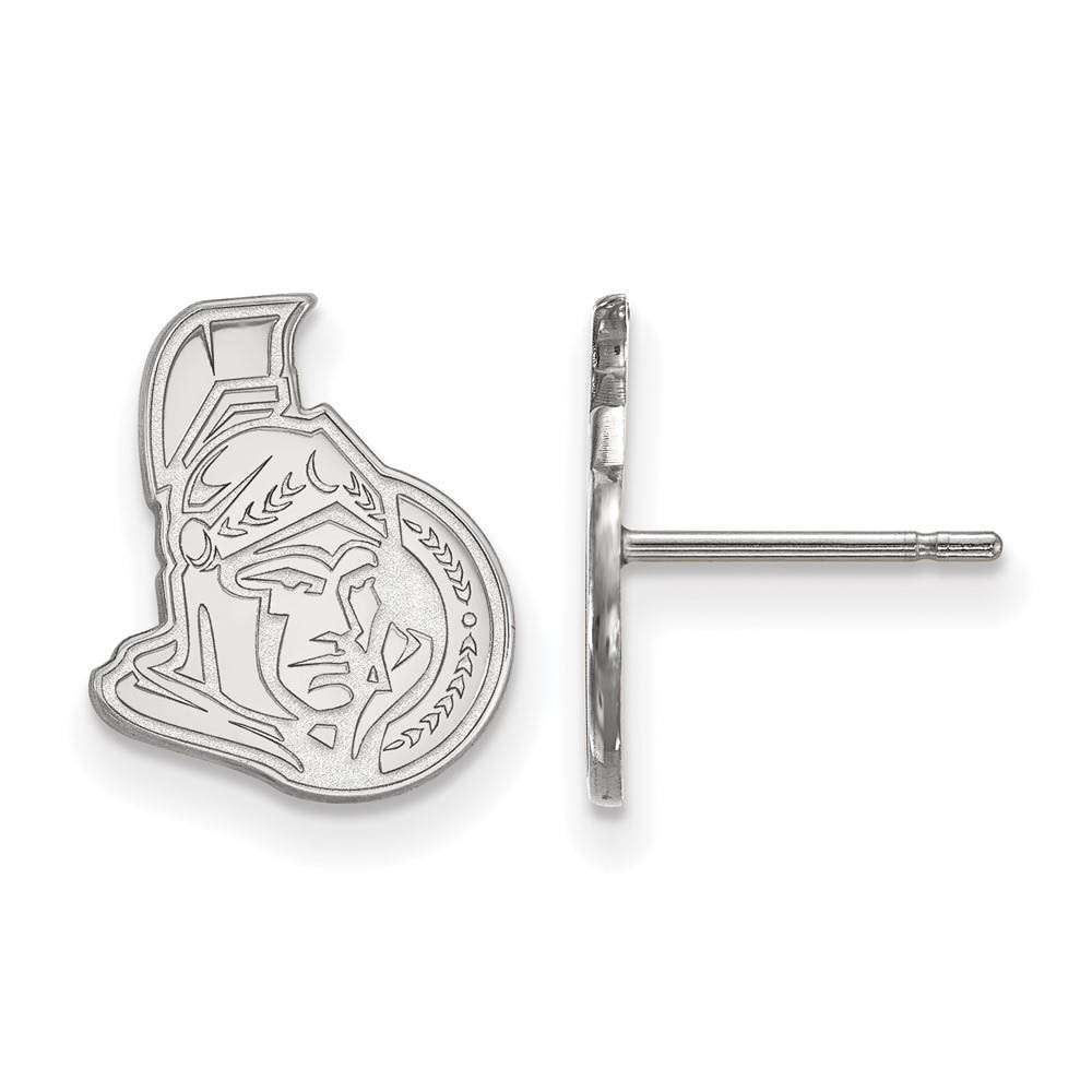 10k White Gold NHL Ottawa Senators Post Earrings