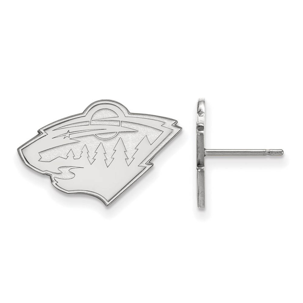 10k White Gold NHL Minnesota Wild Post Earrings