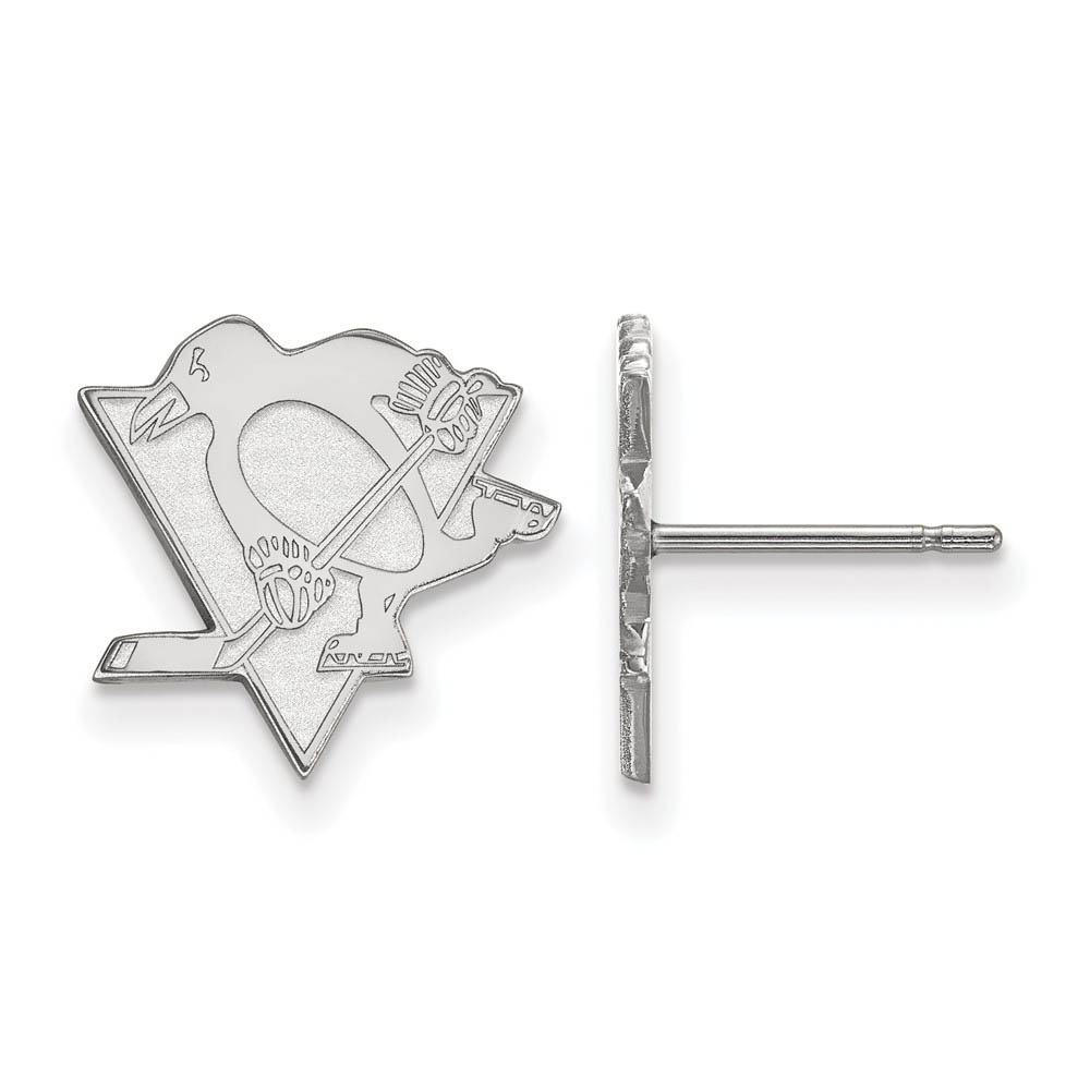 10k White Gold NHL Pittsburgh Penguins Post Earrings