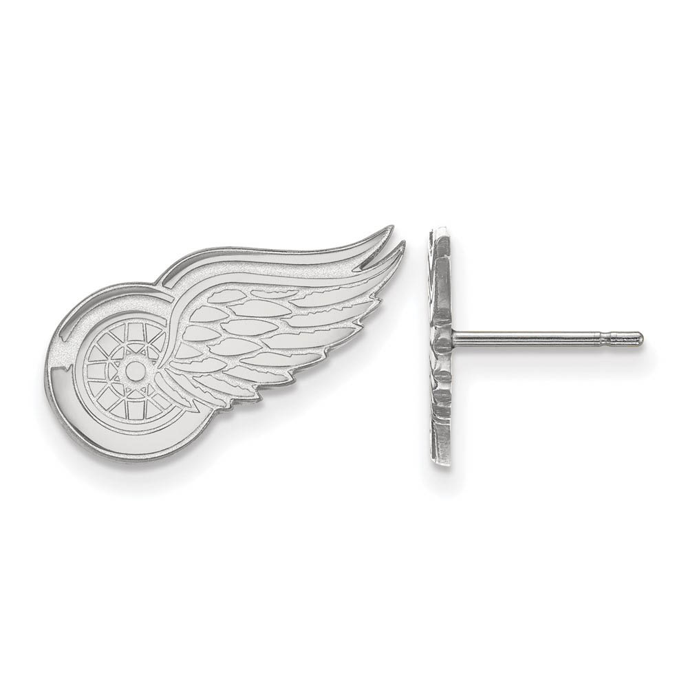 10k White Gold NHL Detroit Red Wings Post Earrings