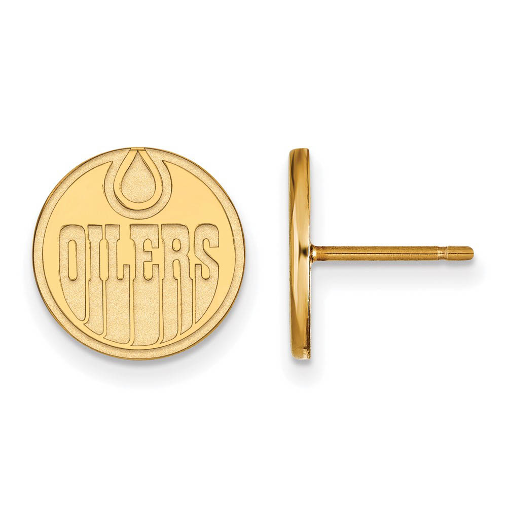 10k Yellow Gold NHL Edmonton Oilers Post Earrings