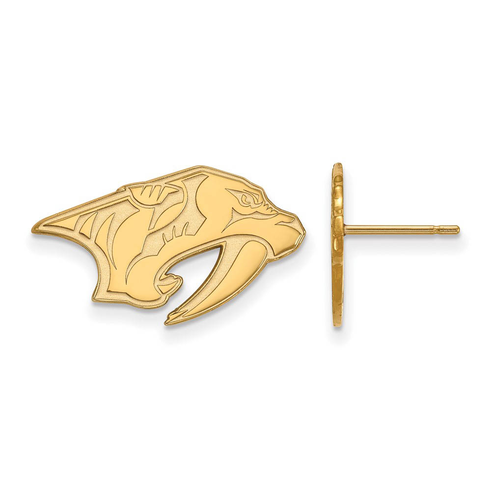 10k Yellow Gold NHL Nashville Predators Post Earrings